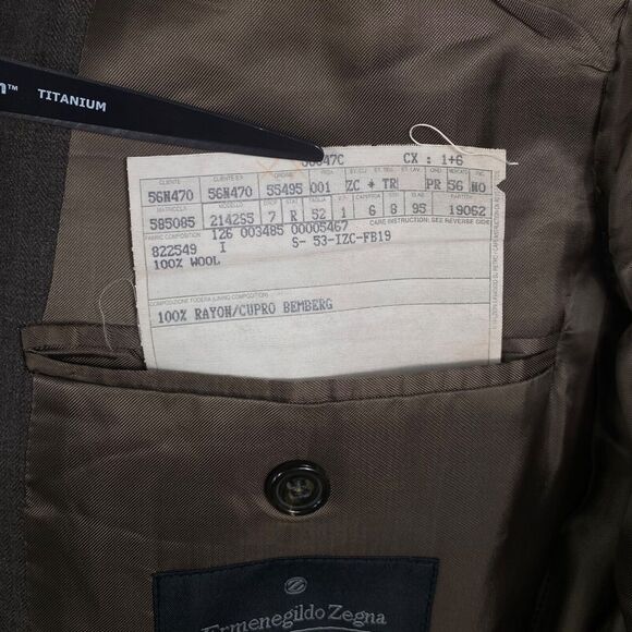 Ermenegildo Zegna Neiman Marcus Blazer Mens 42R 'Traveller' Brown Herringbone - Picture 9 of 12
